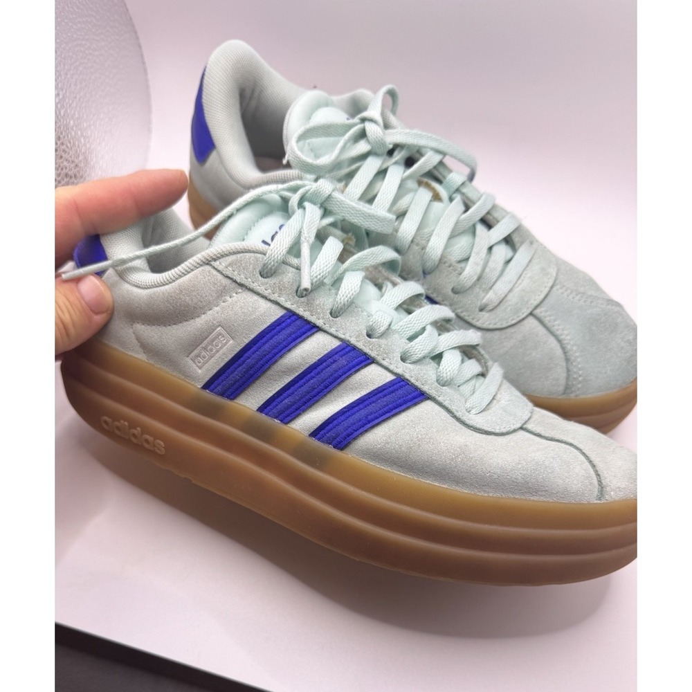 Adidas VL Court Bold Womens Size 6 Shoes Flash Aqua/Royal Blue Excellent Sports